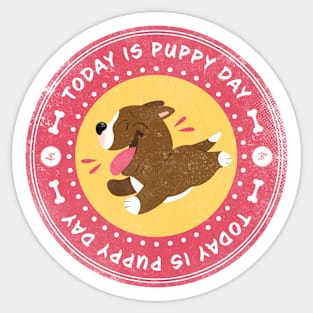 Today is Puppy Day Sticker